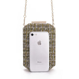Plaid Flap Wedding Clutch Bag Vintage Style Shoulder Purse Party Banquet