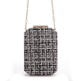 Plaid Flap Wedding Clutch Bag Vintage Style Shoulder Purse Party Banquet