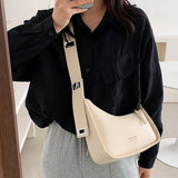 Women Underarm Bag Wide Straps Crossbody Purse Multi-color PU Leather Shoulder B