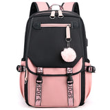 Women Girls School Backpack Anti Theft USB Charge Waterproof Bagpack