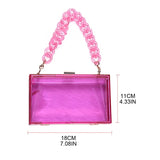 Clear Acrylic Box Clutch Crossbody Bag with Strap