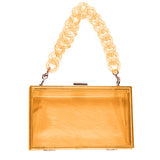 Clear Acrylic Box Clutch Crossbody Bag with Strap