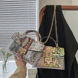 PVC Clear Crossbody Bag Rivets Graffiti Shoulder Messenger Bag