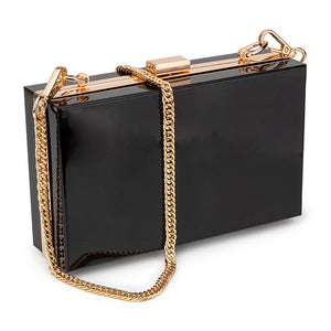 Transparante Clutch Bag met Ketting Band - Crossbody Metal Chain