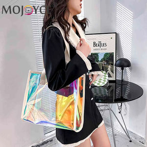 Women Clear TOTES Waterproof Handbag Large Shopper Shoulder Bag