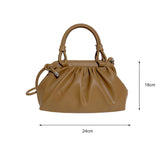 Women Cloud Bags Pleated Handlebags PU Leather Armpit Bag Female Satchel