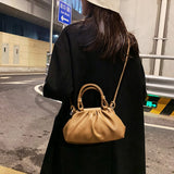 Women Cloud Bags Pleated Handlebags PU Leather Armpit Bag Female Satchel