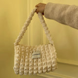 Women Flower Tote Bag Solid Canvas Handbag