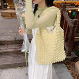 Women Cloud Bubbles Shoulder Bag Soft Cloth Fabric Handbag Female Books Purse