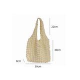 Women Cloud Bubbles Shoulder Bag Soft Cloth Fabric Handbag Casual Tote