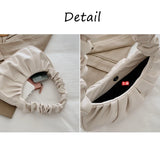 Soft PU Leather Pleated Underarm Bag Women Cloud Handbag