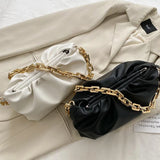 Women Cloud Underarm Shoulder Bags Pleated Pouch Totes Handbags