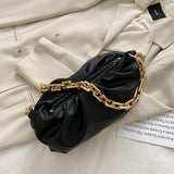Women Cloud Underarm Shoulder Bags Pleated Pouch Totes Handbags