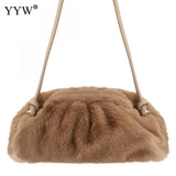 Leopard Flannelette Clutch Bag Crossbody Purse for Women