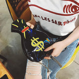 Women Clutch Crossbody Messenger Bags 3D Dollar Laser Bolsa Feminina Handbags