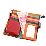 Cow Leather Women Clutch Wallet Long Zipper Purse For iPhone 8