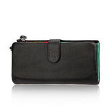 Cow Leather Women Clutch Wallet Long Zipper Purse For iPhone 8