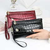 Women Clutch Purse PU Leather Wristlet Phone Bags Female Long Wallet