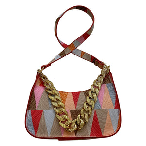 Colorful Triangle Printed Small Tote Bag for Travel