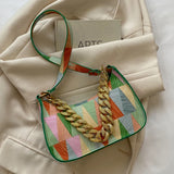 Colorful Triangle Printed Small Tote Bag for Travel