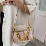 Women Commute Bag Colorful Triangle Printed PU Leather Hobos