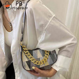 Women Commute Bag Colorful Triangle Printed PU Leather Hobos