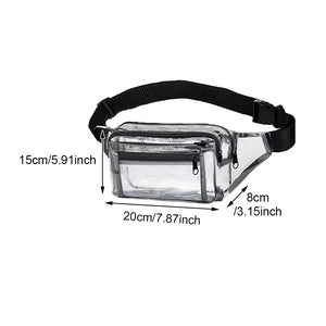 Women Concert Fanny Pack Phone Holder PVC Belt Bag Waterproof Camping Running