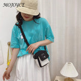 Cartoon Print Canvas Crossbody Bag Mini Handbag Flap Purse