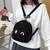 Women Corduroy Backpack Convertible Daypack Shoulder Bags