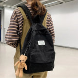 Corduroy Backpack for Women High School College Students
