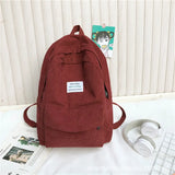 Corduroy Backpack for Women High School College Students