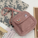 Women Corduroy Backpack Purse Convertible Casual Daypack Travel