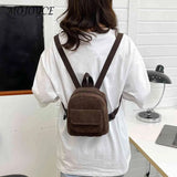 Unisex Corduroy Backpack Large Capacity Softback for Teens