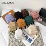 Unisex Corduroy Backpack Large Capacity Softback for Teens