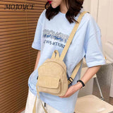 Unisex Corduroy Backpack Large Capacity Softback for Teens