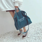 Women Corduroy Canvas Tote Shoulder Bag Shopping Handbag