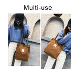 Corduroy Shopping Bag Canvas Shoulder Bag