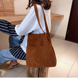 Corduroy Shopping Bag Female Canvas Cloth Shoulder Bag