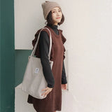 Corduroy Shopping Bag Canvas Shoulder Handbag Eco Tote