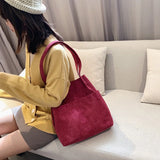 Corduroy Shopping Bag Female Canvas Cloth Shoulder Bag