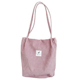 Corduroy Shopping Bag Canvas Shoulder Handbag Eco Tote