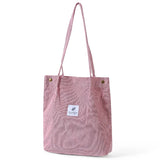 Women Corduroy Shopping Bag Canvas Shoulder Handbag Eco Tote
