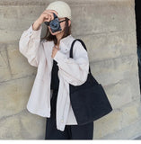 Corduroy Shopping Bag Female Canvas Cloth Shoulder Bag