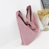 Women Corduroy Shoulder Bag Canvas Fabric Handbag Casual Tote Eco Shopping Bags