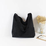 Women Corduroy Shoulder Bag Canvas Fabric Handbag Casual Tote Eco Shopping Bags