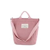 Women Corduroy Shoulder Bag Large Capacity Handbag Tote