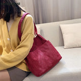 Women Corduroy Shoulder Bag Large Capacity Canvas Shopper Messenger Bags