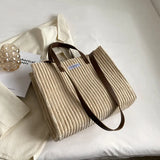 Women Corduroy Shoulder Bag Large Casual Tote Handbag