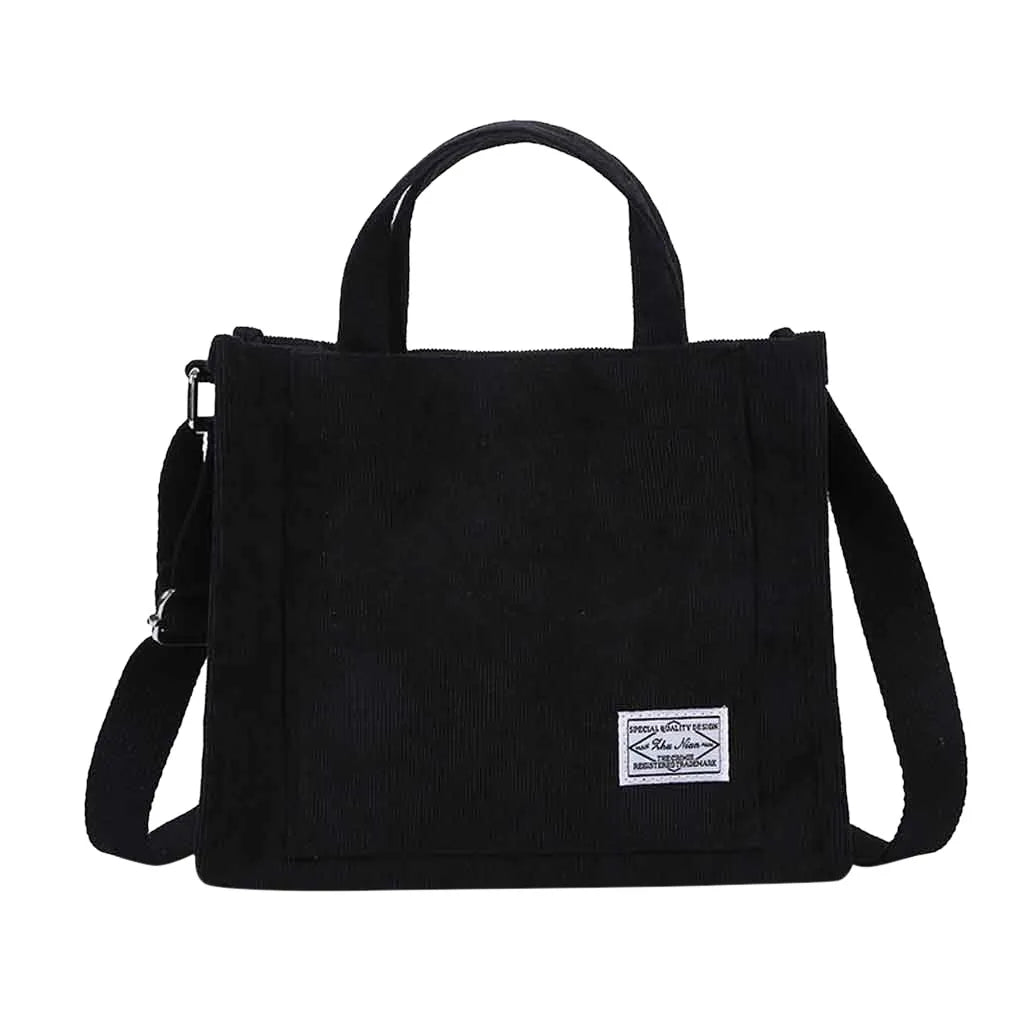 Corduroy Shoulder Bag Small Canvas Handbag Tote Female Crossbody Bag