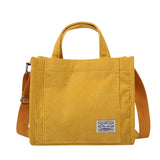 Corduroy Shoulder Bag Small Canvas Handbag Tote Female Crossbody Bag